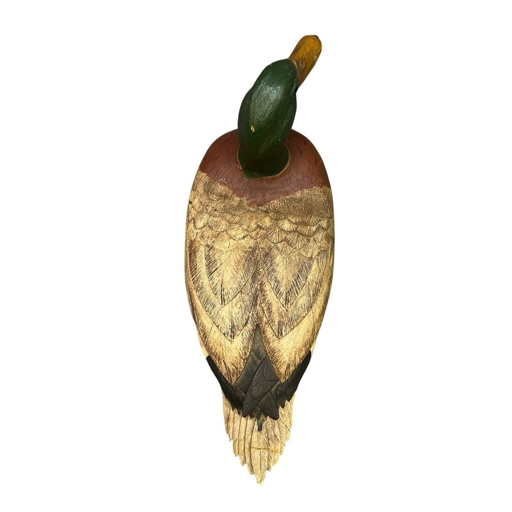 Hal Wheeler Duck Decoy Mallard Drake Hand Carved Signed Original Wood Carving - Picture 9 of 12